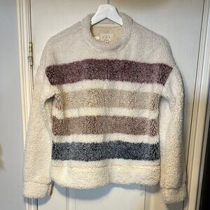 Women’s TxS Cozy Striped Sherpa Sweater Size XX-Small